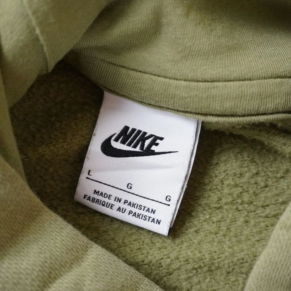 Nike Sportswear Club Fleece Hoodie Mens Large Olive Green Futura Logo Pullover
